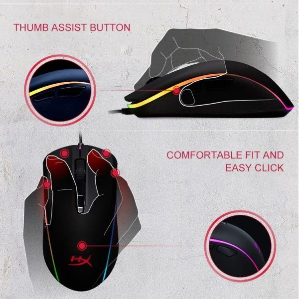 KingstonHyperX Pulsefire Surge HX-MC002B RGB 16000DPI Wired Mouse, Cable Length: 1.8m - Image 5