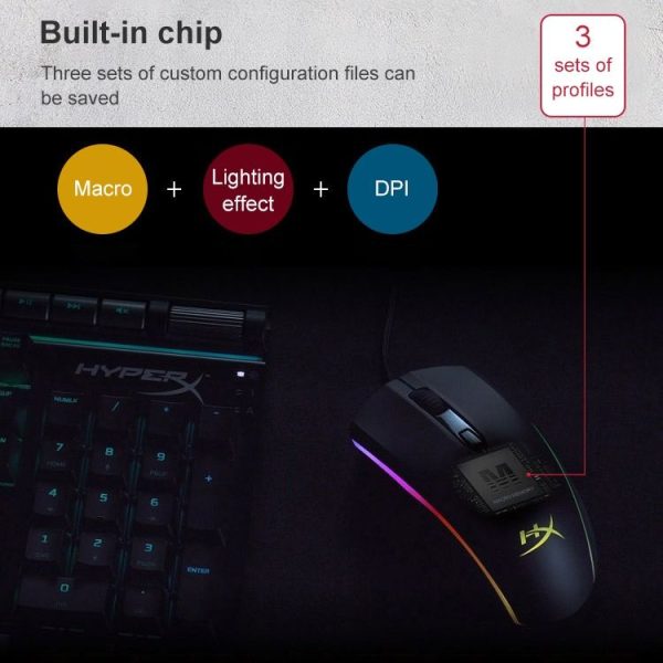 KingstonHyperX Pulsefire Surge HX-MC002B RGB 16000DPI Wired Mouse, Cable Length: 1.8m - Image 8