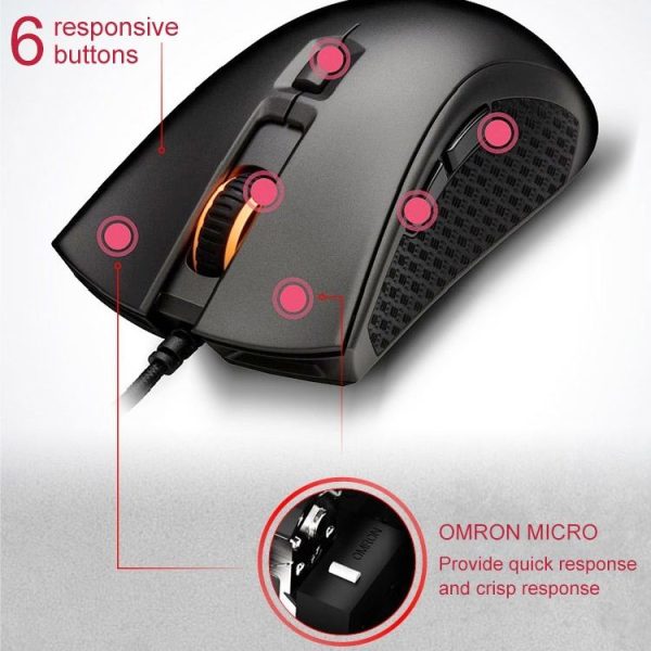 KingstonHyperX Pulsefire FPS Pro HX-MC003B RGB 16000DPI Wired Mouse - Image 4