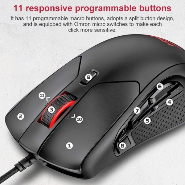 KingstonHyperX Pulsefire Raid HX-MC005B RGB 16000DPI Wired Mouse - Image 4
