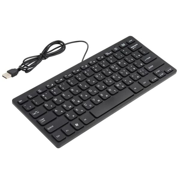 TT-A01 Ultra-thin Design Mini Wired Keyboard, Russian Version (Black) - Image 2