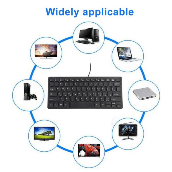 TT-A01 Ultra-thin Design Mini Wired Keyboard, Russian Version (Black) - Image 7