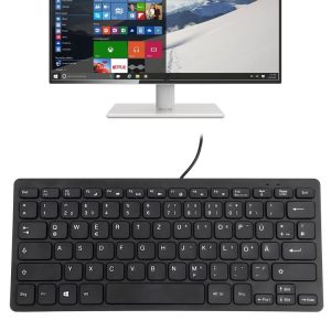 TT-A01 Ultra-thin Design Mini Wired Keyboard, German Version (Black)