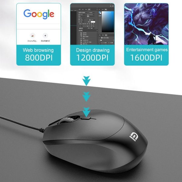FOETOR 3600n Wired Mouse (Black) - Image 5