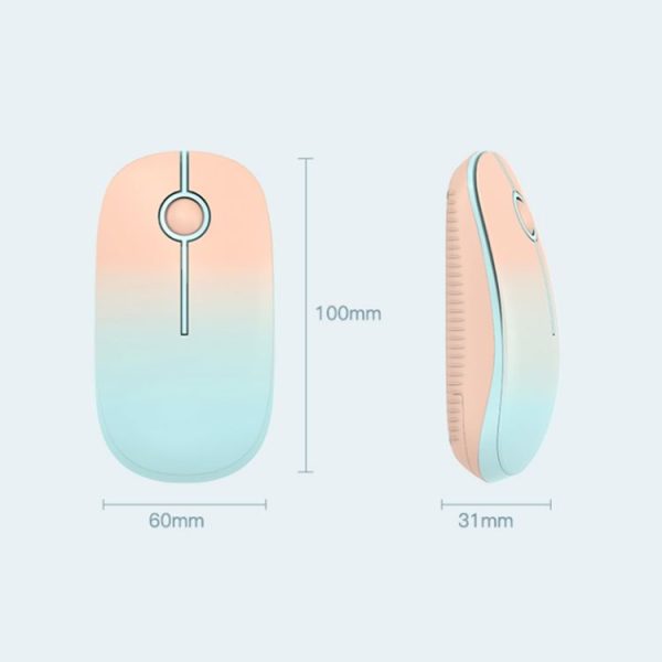 FOETOR i330-Colorful Wireless Mouse (Pink Green) - Image 3