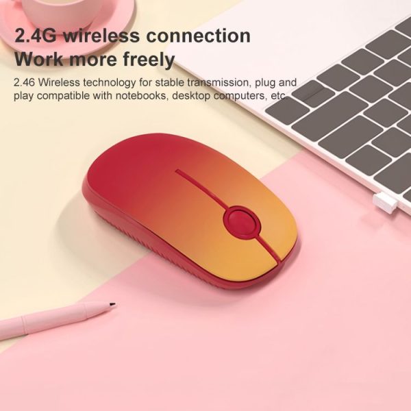 FOETOR i330-Colorful Wireless Mouse (Pink Green) - Image 7