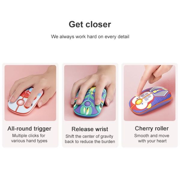 FOETOR i330h Water Transfer Pattern Wireless Mouse (Monkey) - Image 4