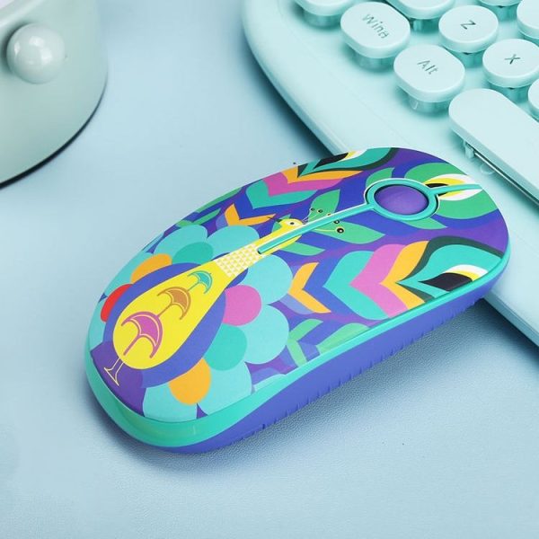 FOETOR i330h Water Transfer Pattern Wireless Mouse (Monkey) - Image 5