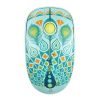 FOETOR V8h Animal Pattern Wireless Mouse (Peacock)