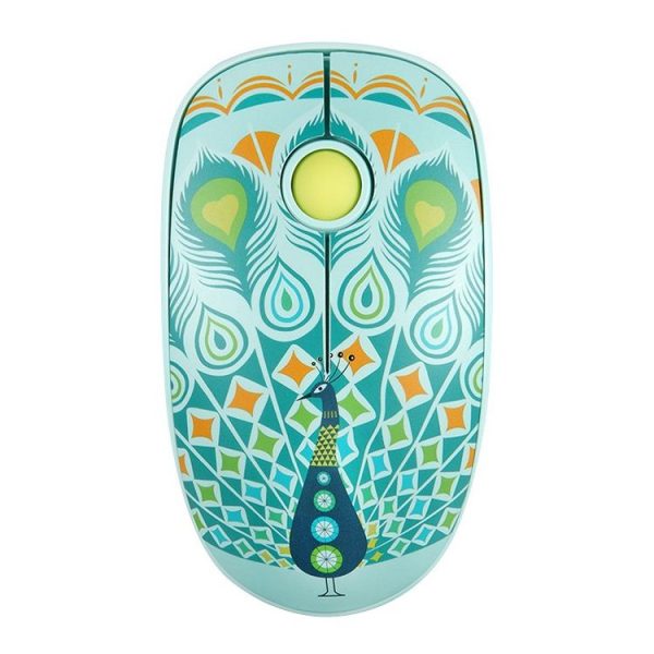 FOETOR V8h Animal Pattern Wireless Mouse (Peacock)