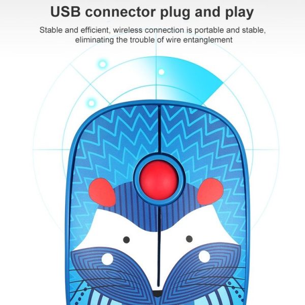 FOETOR V8h Animal Pattern Wireless Mouse (Peacock) - Image 5