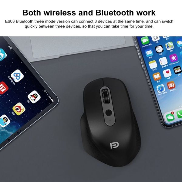 FOETOR E603tu Dual Modes Wireless Bluetooth Mouse (Black) - Image 6