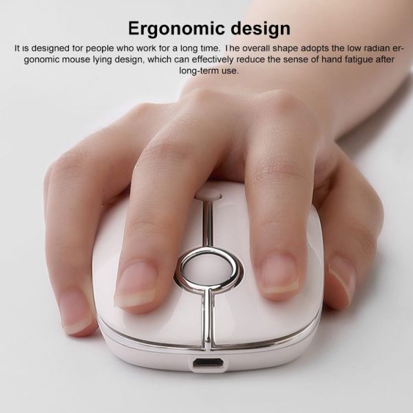 FOETOR i331d Rechargeable Three Modes Wireless Bluetooth Mouse (Silver) - Image 4