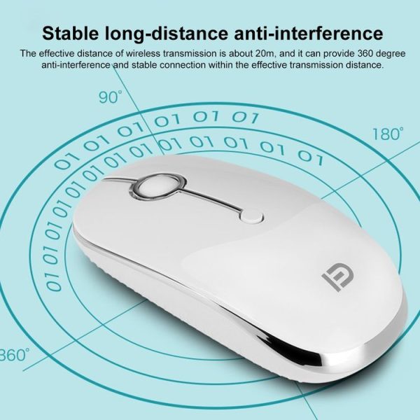 FOETOR i331d Rechargeable Three Modes Wireless Bluetooth Mouse (Silver) - Image 5