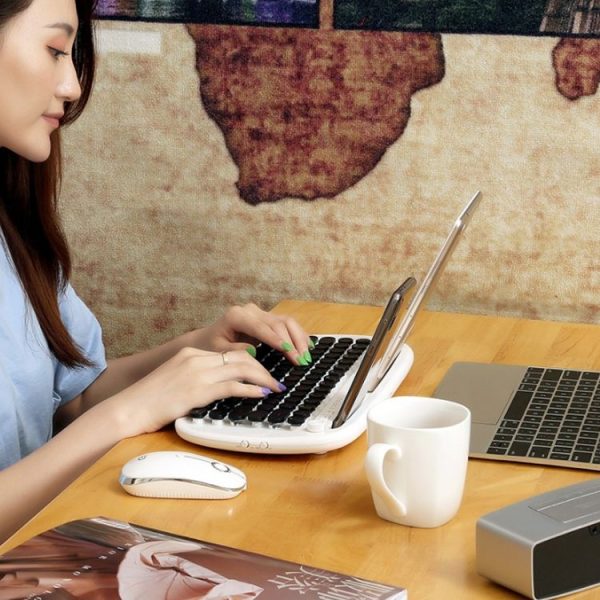 FOETOR i331d Rechargeable Three Modes Wireless Bluetooth Mouse (Silver) - Image 6