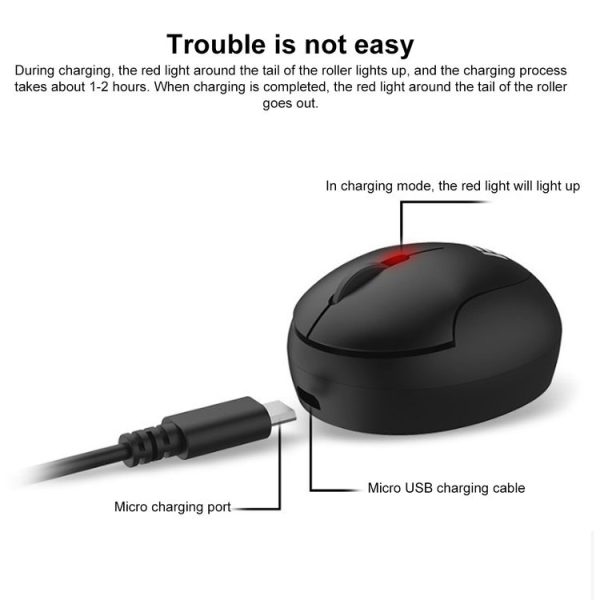 FOETOR i889d Mini Mute Rechargeable Dual Modes Wireless Mouse (Pink) - Image 4