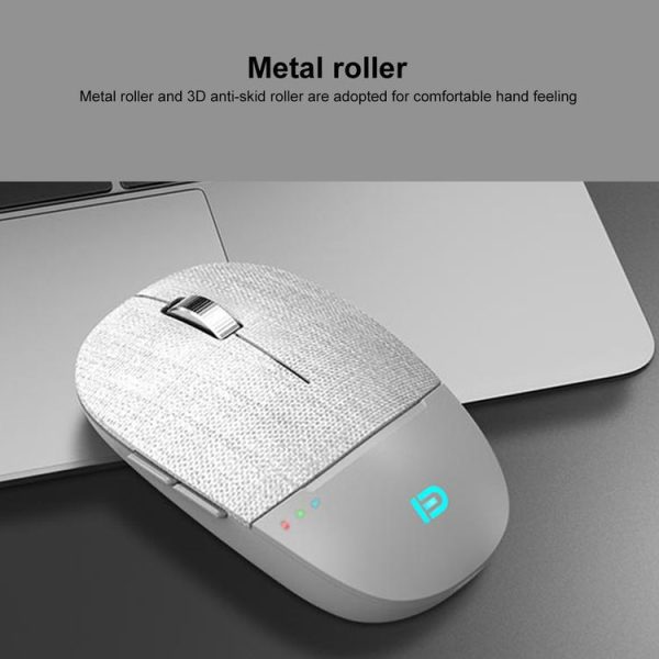 FOETOR i920du Rechargeable Mute Fabric Wireless Mouse (Silver) - Image 4