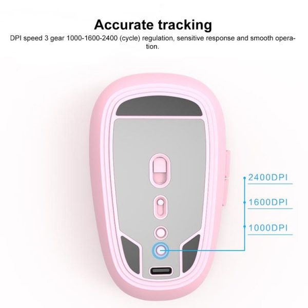 FOETOR i920du Rechargeable Mute Fabric Wireless Mouse (Silver) - Image 5