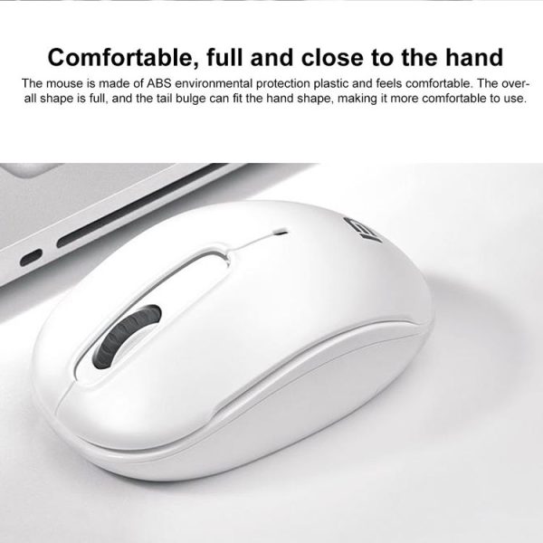 FOETOR V5 Mute Gaming Wireless Mouse (White) - Image 3
