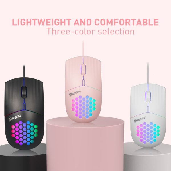 MKESPN SXS-838 Type-C Interface RGB Hollow Wired Mouse (Black) - Image 2