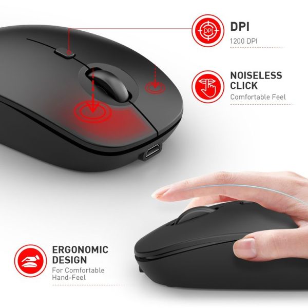 MKESPN 859 2.4G+BT5.0+BT3.0 Three Modes Wireless Mouse (White) - Image 3