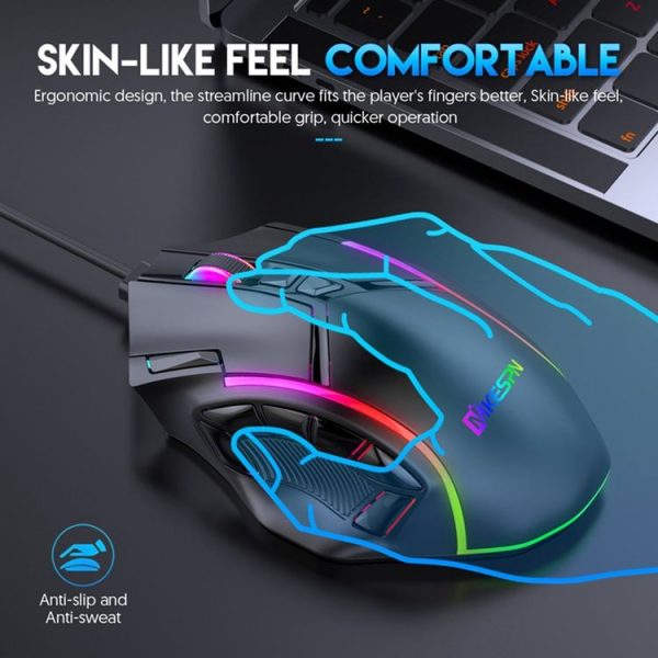 MKESPN X15 Full Speed 12800DPI 12 Buttons Macro Definition RGB Wired Mouse - Image 5