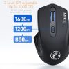 IMICE G-1800 Rechargeable 4 Buttons 1600 DPI 2.4GHz & Bluetooth Silent Wireless Mouse for Computer PC Laptop (Black) - Image 4