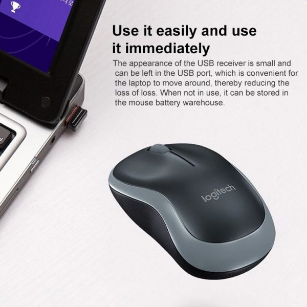 Logitech B175 3-keys 1000DPI 2.4GHz Wireless Optical Mouse (Black) - Image 4