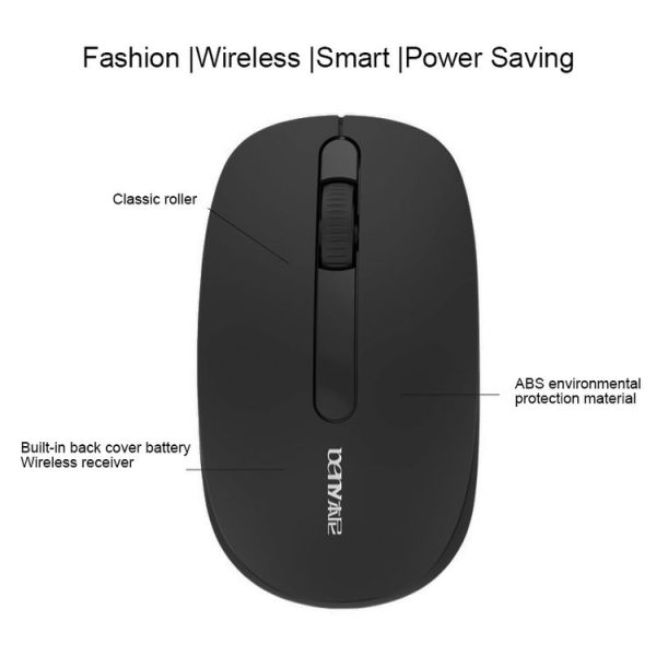 Beny M680 2.4GHz 1600DPI 3-keys Business Wireless Silent Mouse (Black) - Image 5