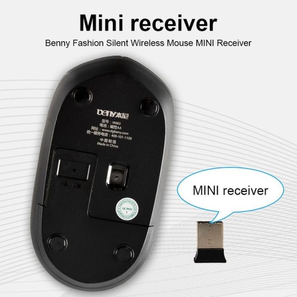 Beny M583 2.4GHz 1600DPI Fashionable Wireless Silent Mouse (Green) - Image 7