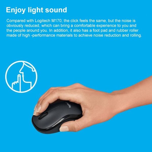 Logitech M220 1200DPI 2.4GHz Ergonomic Wireless Mouse (Black) - Image 4