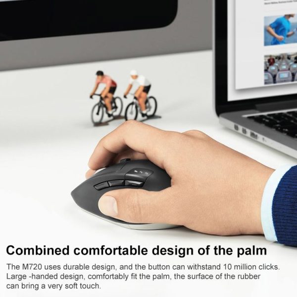 Logitech M720 1000DPI 2.4GHz Wireless Bluetooth Multimode Mouse (Black) - Image 7