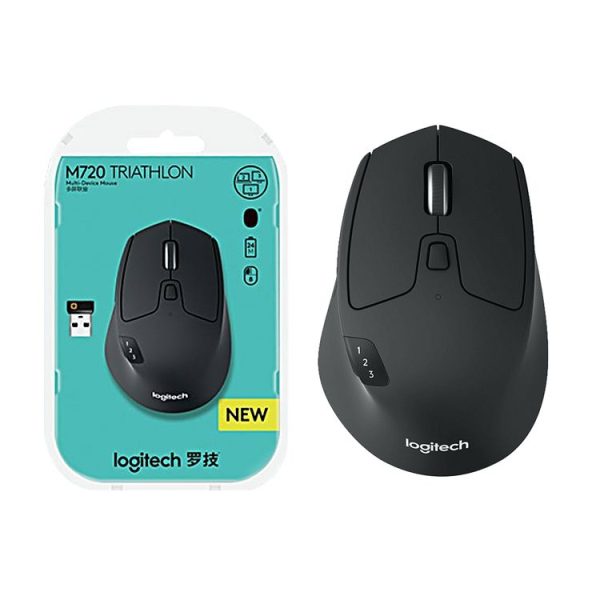 Logitech M720 1000DPI 2.4GHz Wireless Bluetooth Multimode Mouse (Black) - Image 8