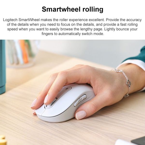 Logitech M750 2000DPI 2.4GHz Wireless Bluetooth Dual Mode Mouse (White) - Image 5