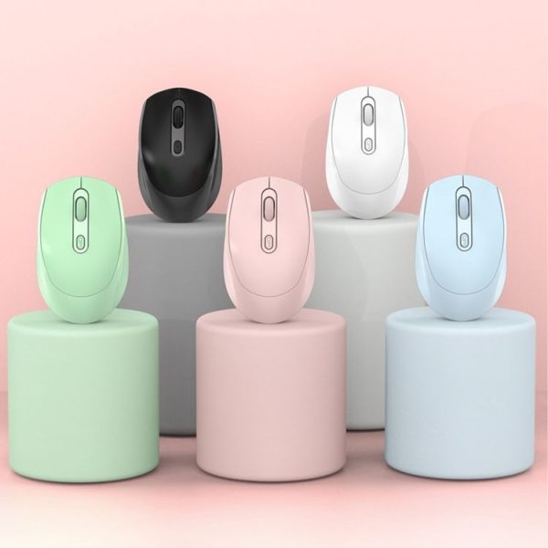 M107 4-buttons 1600 DPI Dual Mode 2.4GHz + Bluetooth 5.1 Wireless Rechargeable Mouse (Pink) - Image 2