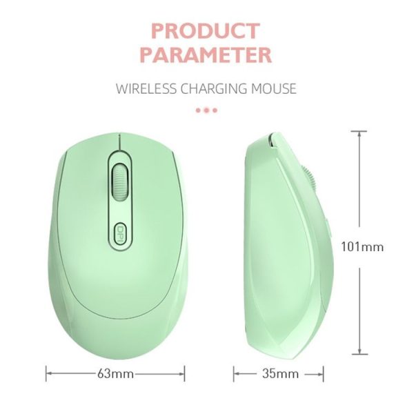 M107 4-buttons 1600 DPI Dual Mode 2.4GHz + Bluetooth 5.1 Wireless Rechargeable Mouse (Pink) - Image 3