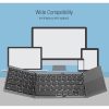 B033 Rechargeable 3-Folding 64 Keys Bluetooth Wireless Keyboard with Touchpad (Grey) - Image 11