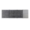 B033 Rechargeable 3-Folding 64 Keys Bluetooth Wireless Keyboard with Touchpad (Grey) - Image 2