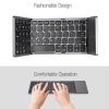 B033 Rechargeable 3-Folding 64 Keys Bluetooth Wireless Keyboard with Touchpad (Grey) - Image 9