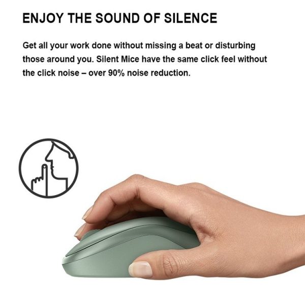 Logitech M221 Fashion Silent Wireless Mouse (Green) - Image 6