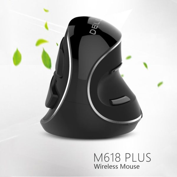 DELUX M618 Plus 2.4G 1600DPI Wireless Portable Vertical Ergonomic Mouse - Image 2