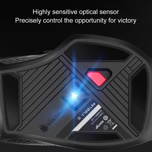 Original Xiaomi Youpin Y720 Lite Flowing Color Light Effect Professional Gaming Wired Mouse (Black) - Image 3