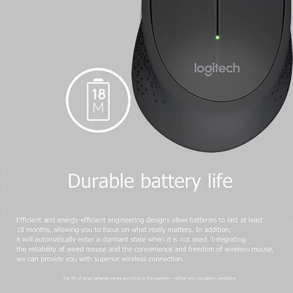 Logitech M280 2.4GHz 3-keys 1000DPI Wireless Optical Mouse, Wireless Range: 10m (Black) - Image 6