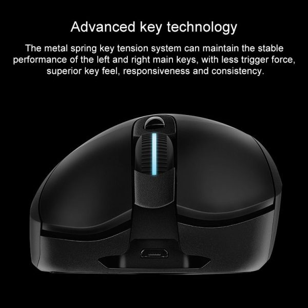 Logitech G703 LIGHTSPEED 16000 DPI 6 Programmable Buttons HERO 16K Sensor RGB Backlight Wireless Optical Gaming Mouse (Black) - Image 4