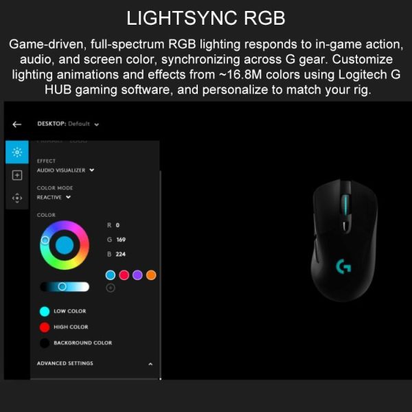 Logitech G703 LIGHTSPEED 16000 DPI 6 Programmable Buttons HERO 16K Sensor RGB Backlight Wireless Optical Gaming Mouse (Black) - Image 9