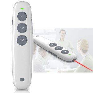 Doosl DSIT007 2.4GHz Rechargeable Powerpoint Presentation Wireless Cliker Remote Control Pen, Control Distance: 100m (White)