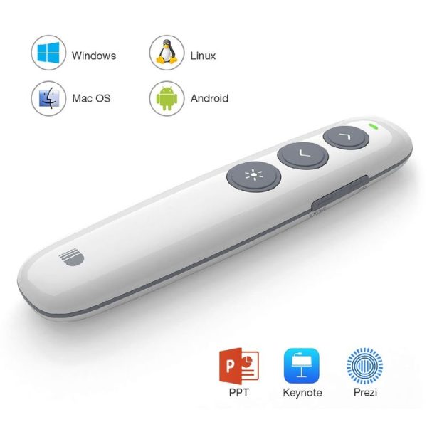 Doosl DSIT007 2.4GHz Rechargeable Powerpoint Presentation Wireless Cliker Remote Control Pen, Control Distance: 100m (White) - Image 6