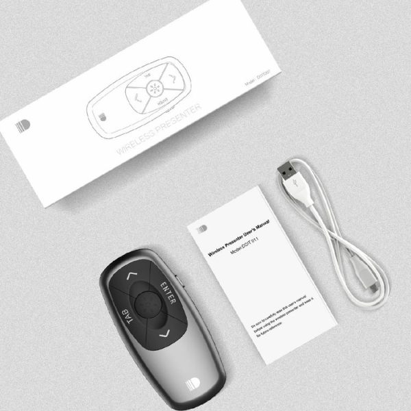 Doosl DSIT011 2.4GHz Mini Rechargeable PowerPoint Presentation Remote Control, Control Distance: 100m (Black) - Image 10