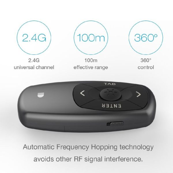 Doosl DSIT011 2.4GHz Mini Rechargeable PowerPoint Presentation Remote Control, Control Distance: 100m (Black) - Image 5