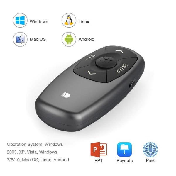 Doosl DSIT011 2.4GHz Mini Rechargeable PowerPoint Presentation Remote Control, Control Distance: 100m (Black) - Image 7